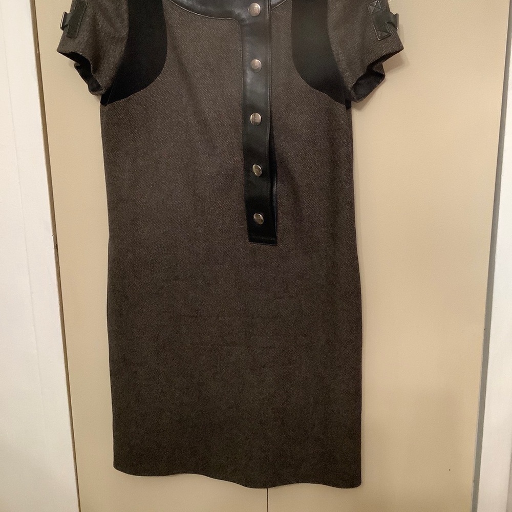 Gucci Crew Neck Mid Wool With Leather Dress​​​​​​​ - Picture 3 of 16